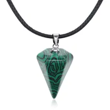 Кулон-маятник для биолокации с камнем Малахит BJK282-03