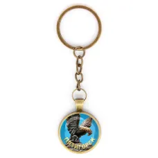 Круглый брелок, цвет бронза, с цепочкой, Пятигорск C0801018