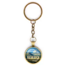 Круглый брелок, цвет бронза, с цепочкой, Пятигорск C0802018