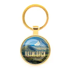 Круглый брелок, цвет золото, Пятигорск C0802019