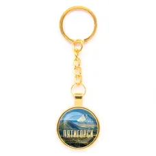 Круглый брелок, цвет золото, с цепочкой, Пятигорск C0802020