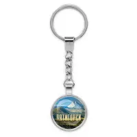 Круглый брелок, цвет серебро, с цепочкой, Пятигорск C0802022