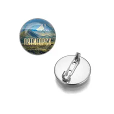 Круглый значок, цвет серебро, Пятигорск C0802023