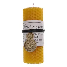 Свеча с амулетом Инь-Ян, цвет желтый MSV088