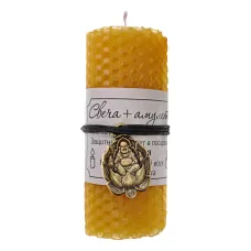 Свеча с амулетом Хотей, цвет желтый MSV089