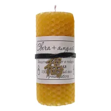 Свеча с амулетом Иероглиф, цвет желтый MSV091