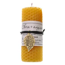 Свеча с амулетом Лист и пять монет, цвет желтый MSV096