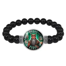 Браслет из черного агата Славянские боги Велес BSBA-245