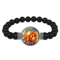 Браслет из черного агата Славянские боги Даждьбог BSBA-246