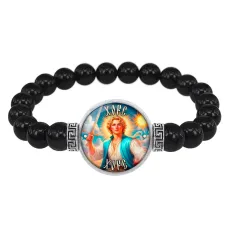 Браслет из черного агата Славянские боги Хорс BSBA-249