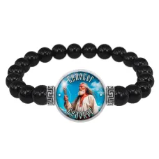 Браслет из черного агата Славянские боги Белобог BSBA-250