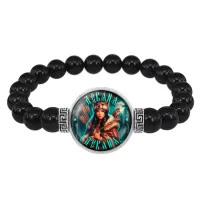 Браслет из черного агата Славянские боги Девана BSBA-251