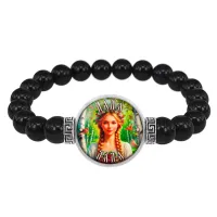 Браслет из черного агата Славянские боги Лада BSBA-252