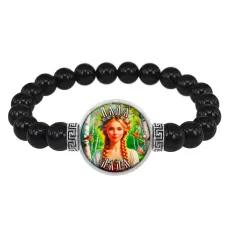 Браслет из черного агата Славянские боги Лада BSBA-252