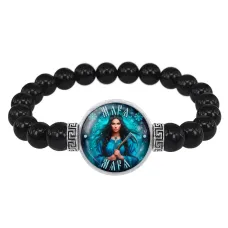 Браслет из черного агата Славянские боги Мара BSBA-256