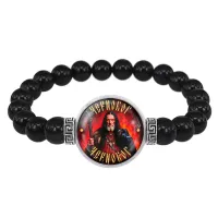 Браслет из черного агата Славянские боги Чернобог BSBA-257
