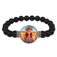 Браслет из черного агата Славянские боги Леля BSBA-259