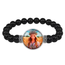Браслет из черного агата Славянские боги Леля BSBA-259