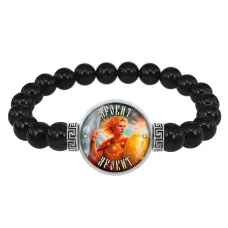Браслет из черного агата Славянские боги Яровит BSBA-263