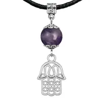 Амулет Хамса (от сглаза и зла), аметист MKA21-01