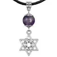 Амулет Звезда Давида (от сглаза и зла), аметист MKA21-02