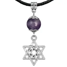 Амулет Звезда Давида (от сглаза и зла), аметист MKA21-02