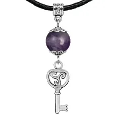 Амулет Ключ (на счастье), аметист MKA21-08
