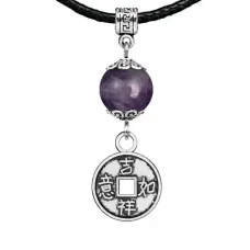 Амулет Монетка (богатство), аметист MKA21-13