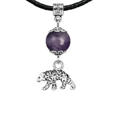 Амулет Медведь (защита, сила, победа), аметист MKA21-19