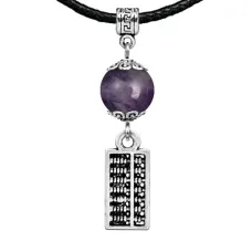 Амулет Счеты (богатство), аметист MKA21-21