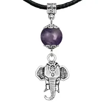 Амулет Слон (мудрость, сила, долголетие), аметист MKA21-26