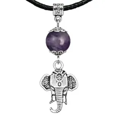 Амулет Слон (мудрость, сила, долголетие), аметист MKA21-26