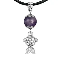 Амулет Золотая рыбка (исполнение желаний), аметист MKA21-27