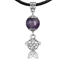 Амулет Золотая рыбка (исполнение желаний), аметист MKA21-27