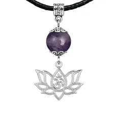 Амулет Ом и лотос (защита, гармония, развитие), аметист MKA21-30
