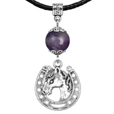 Амулет Подкова (счастье), аметист MKA21-31