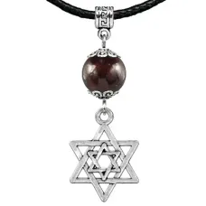 Амулет Звезда Давида (от сглаза и зла), гранат MKA22-02