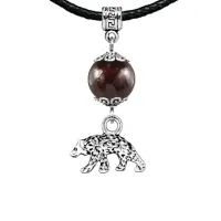 Амулет Медведь (защита, сила, победа), гранат MKA22-19