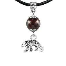 Амулет Медведь (защита, сила, победа), гранат MKA22-19