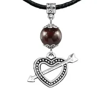 Амулет Сердце со стрелой (любовь), гранат MKA22-22