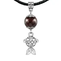 Амулет Золотая рыбка (исполнение желаний), гранат MKA22-27