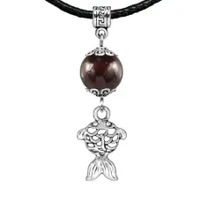 Амулет Золотая рыбка (исполнение желаний), гранат MKA22-27