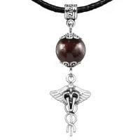 Амулет Кадуцей (здоровье, бизнес, гармония), гранат MKA22-33