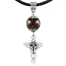 Амулет Кадуцей (здоровье, бизнес, гармония), гранат MKA22-33