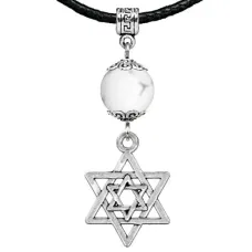 Амулет Звезда Давида (от сглаза и зла), кахолонг MKA23-02