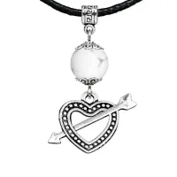 Амулет Сердце со стрелой (любовь), кахолонг MKA23-22