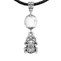 Амулет Лягушка с монетой (богатство), кахолонг MKA23-23