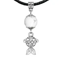 Амулет Золотая рыбка (исполнение желаний), кахолонг MKA23-27