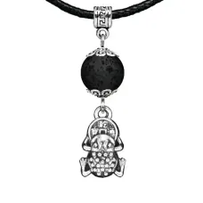 Амулет Лягушка с монетой (богатство), лава MKA25-23