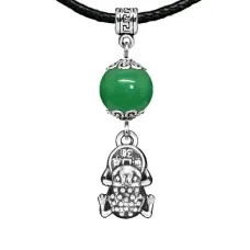 Амулет Лягушка с монетой (богатство), нефрит MKA27-23